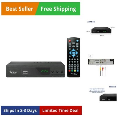 3300STB ATSC Converter Box with Recording, Media Player, Built-in Digital Clo...