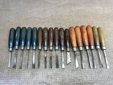 Lot Of 17 Vintage Wood Carving Chisel Craftsman Craftool Old Used Gunsmith Tools