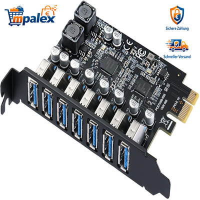 USB 3.0 PCI Express Erweiterungskarte 7 Port 5Gbps PCIe Adapter Karte