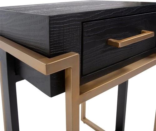 Evora Side Table in Matte Black and Gold – Modern Elegance - Picture 5 of 7