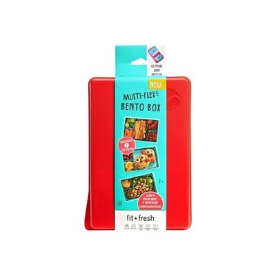 Multi-Flex Bento Box with 2 Slim Ice Packs, Perfect for Insulated Lunch Bag