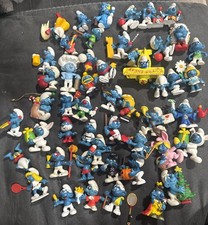 Vintage Smurf PVC Figure Lot 40 Peyo Schleich Aero-Smurf Holiday Sports Rare