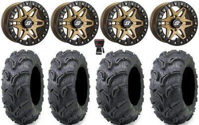 Sedona Split 6 Beadlock 14'' Wheels Bronze 28'' Zilla Tires Honda Rincon Rancher