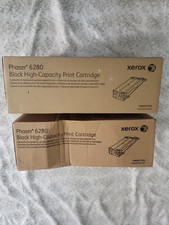 2 Genuine Xerox 106R01395 Black High Yield Toner Cartridges Phaser 6280 New.