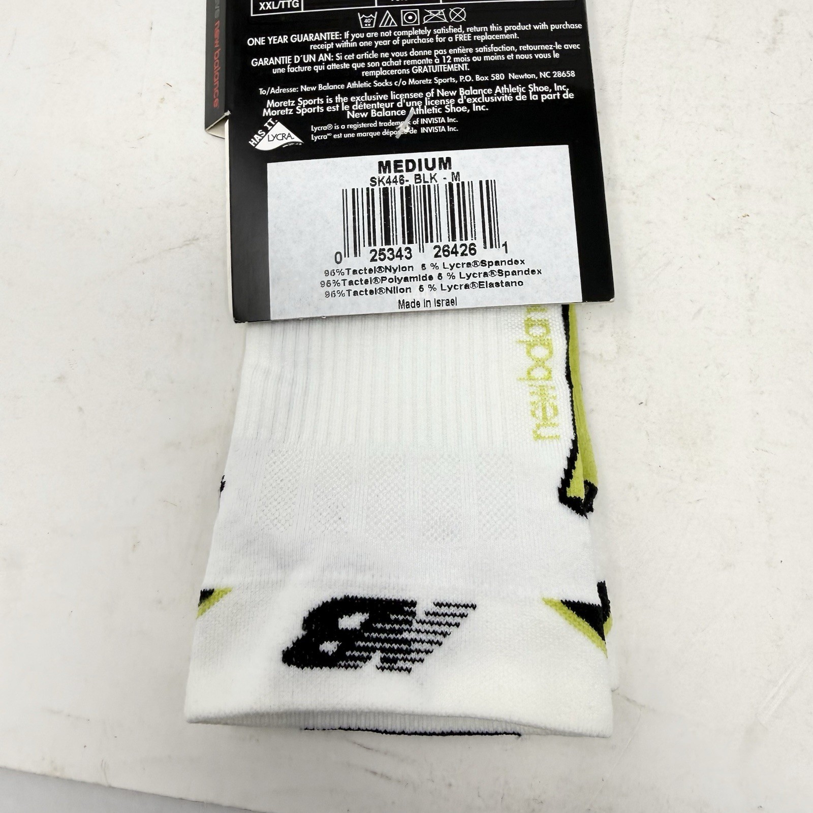 VTG New Balance Running Socks Green Black Logo Sz M 1 Pair Ankle Lycra thumbnail 6