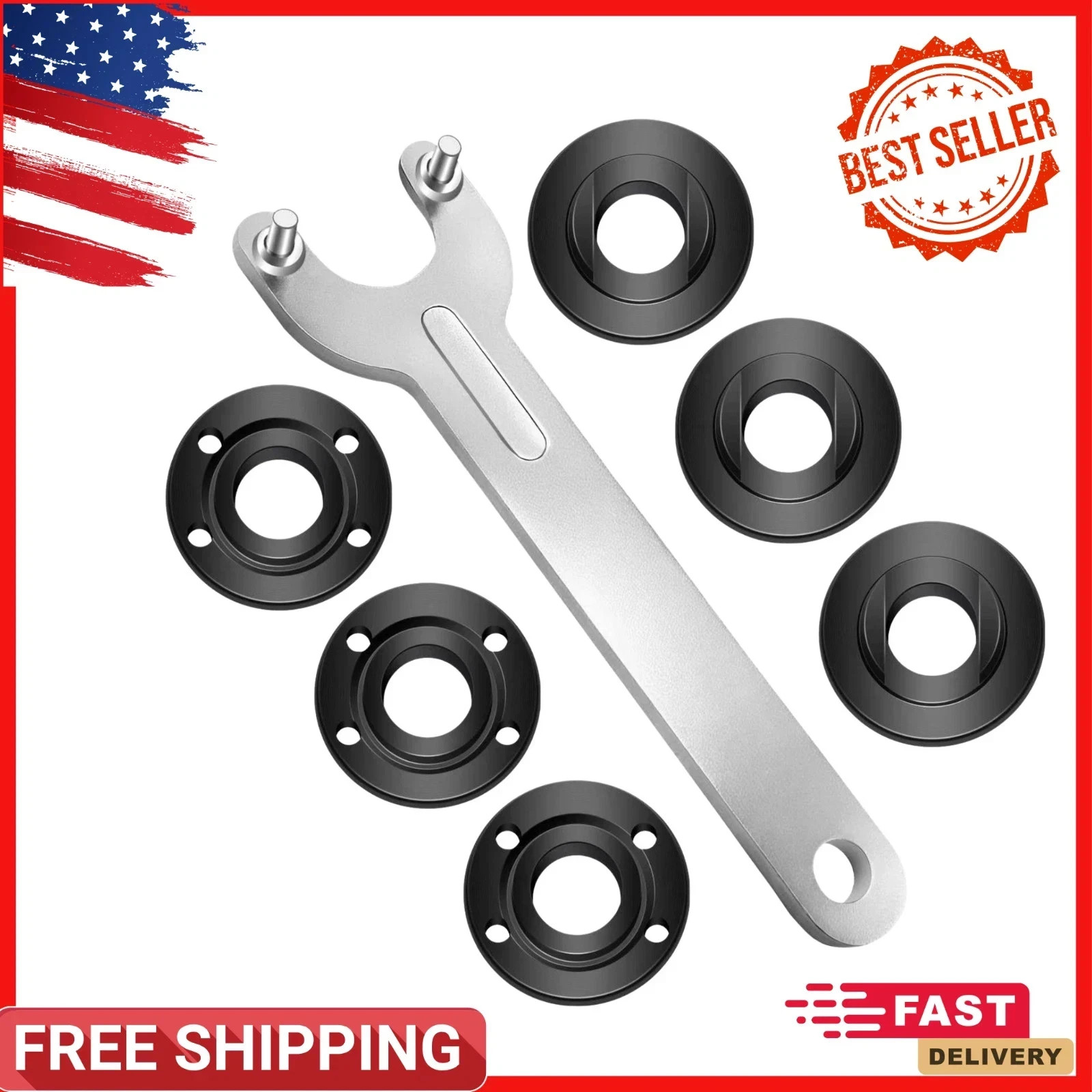 7PCS Angle Grinder Nut & Wrench Kit, Premium 5/8-11 Thread F