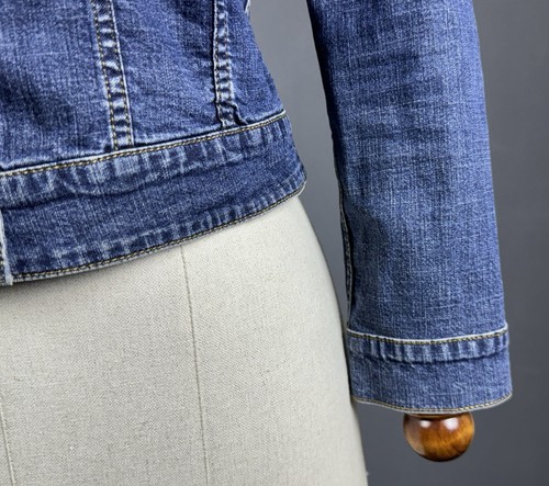 WEEKEND MAX MARA Blue Denim Silver Button Jean Jacket Size US 4 IT 38 - Picture 8 of 15
