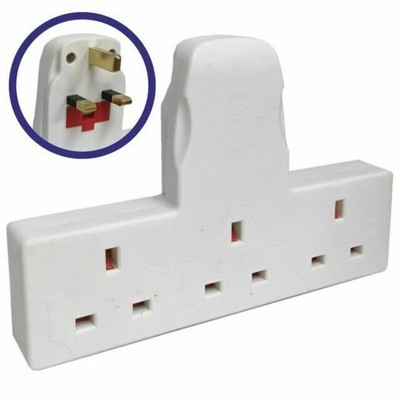 3 Wege Dreifach Gang UK 3 Pin Mehrfachsteckdose Stecker Verlängerung Netzteil Kabelfrei