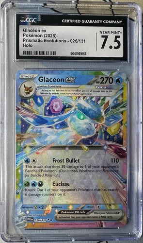 Glaceon ex Sv: Prismatic Evolutions 026/131 Double Rare Holo EN CGC 7.5