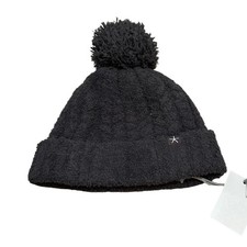 Barefoot Dreams Cozychic Cable Beanie w/ Pom Pom Dark Brown OS New Gift