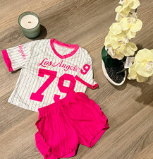 Girls 4T Pink/White Striped Long Sleeve T-Shi...