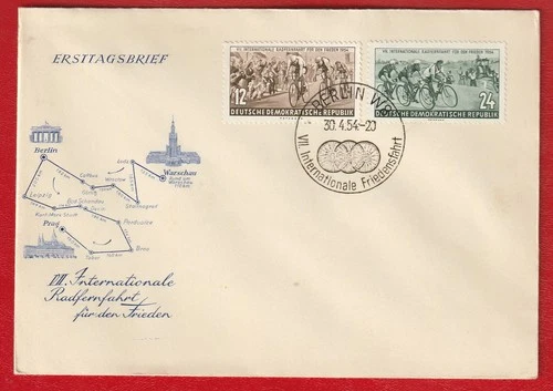 GERMANY (DDR) - INTERNATIONAL CYCLE RACE FOR PEACE: 1954 FDC