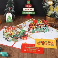 3D Christmas Pop-Up Cards Santa&Snowman Designs Perfect Holiday Gifts&Decoration
