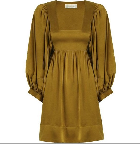 mustard silk dress