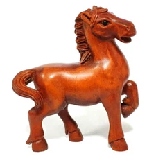 Y8040 - 2" Hand Carved Boxwood Netsuke : Handsome Horse