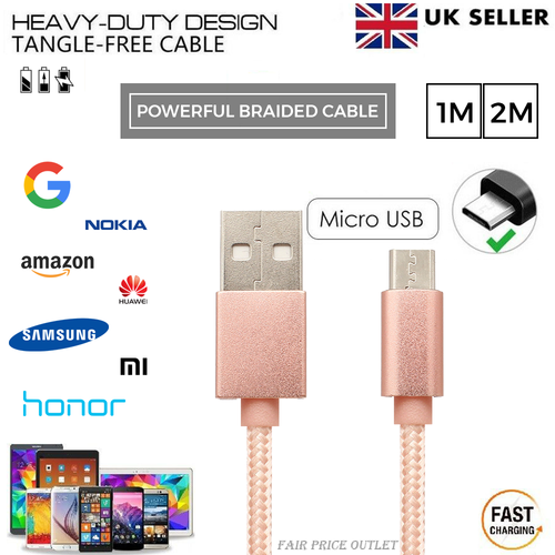 Mobile Phone CHARGER CABLE MICRO USB CHARGING LEAD 1M/2M For HUAWEI P SMART - Picture 22 of 26