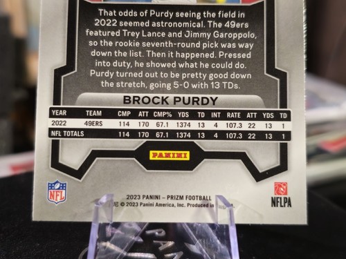 2023 Panini Prizm Brock Purdy Orange Disco Prizm #266 San Francisco 49ers ๐ฅ - Picture 7 of 7