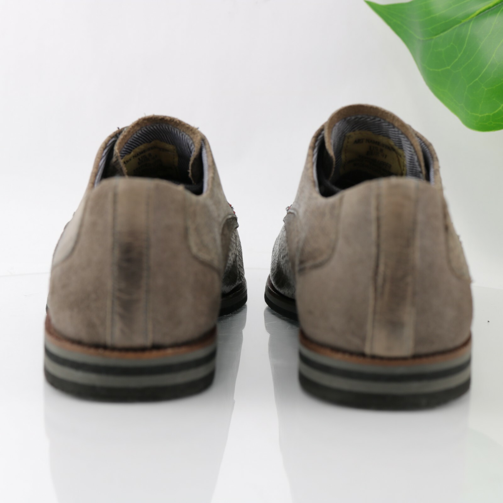 SAOLA Scarpa elegante BullBoxer uomo Stanten Oxford taglia 8 grigia pelle testurizzata punta liscia