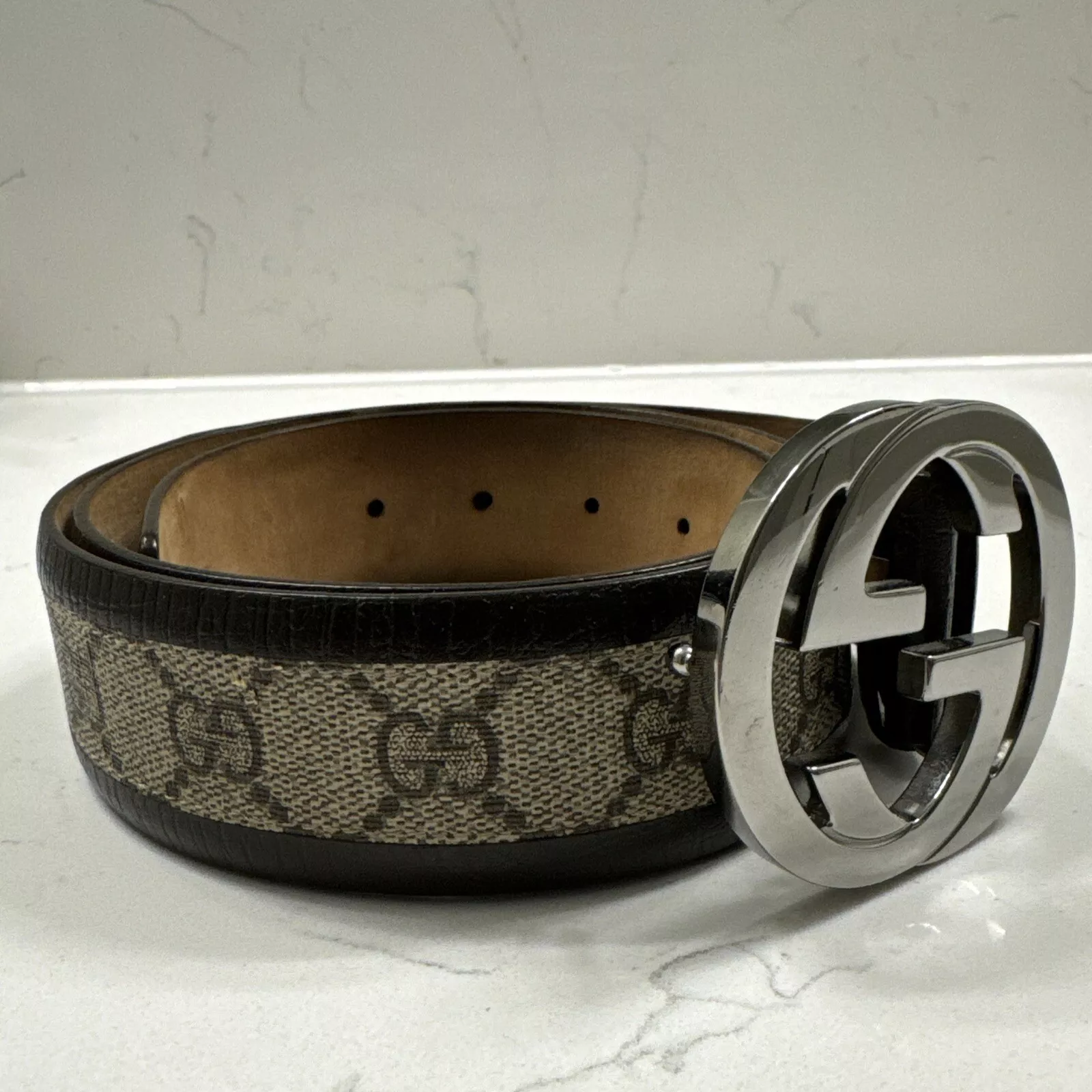 *AUTHENTIQUE* CEINTURE GUCCI HOMME MARRON GUCCI Taille 38