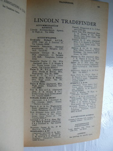Kellys Directory of Lincoln and North Hykeham.1974.Names.Streets.Trades.Roads - Picture 10 of 15