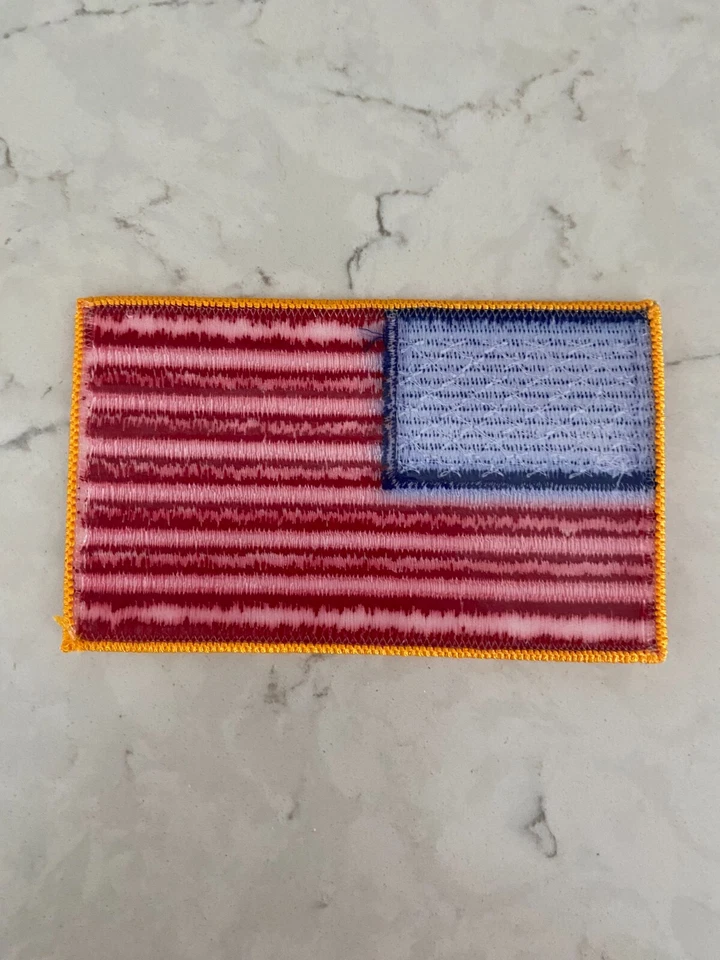 American Flag USA Patriotic Gold Border Embroidered 4" Iron On Patch Lot of 4 - Image 4 of 4