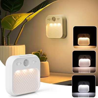 1PC Square Night Light Smart Closet Closet Aisle Stairs Dimming Auto Charging