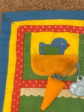 VTG Baby Blanket PlayMat Playskool 1986 Tummy Time Mirror Bright 80s Play Mat