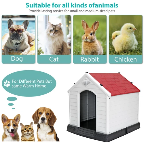 28 Zoll/32 Zoll H Outdoor Hundehaus wetterfest Tierheim Hundeheuche 4 Farben - Bild 62 von 73