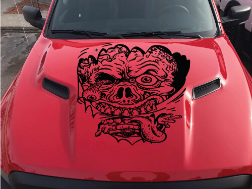 Zombie Biting Teeth Side Tailgate Hood Vehicle Decal Truck Car Vinyl Sticker SUV