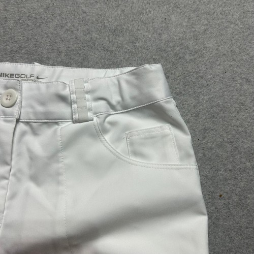 Nike Golf Shorts Girls Medium White Performance Stretch Adjustable Waist Dri Fit - Picture 11 of 11