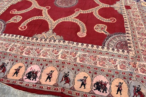 Antique Hand Block Print Saudagiri Printing Of Gujarat Kalamkari Chintz Cotton"2 - Picture 8 of 14