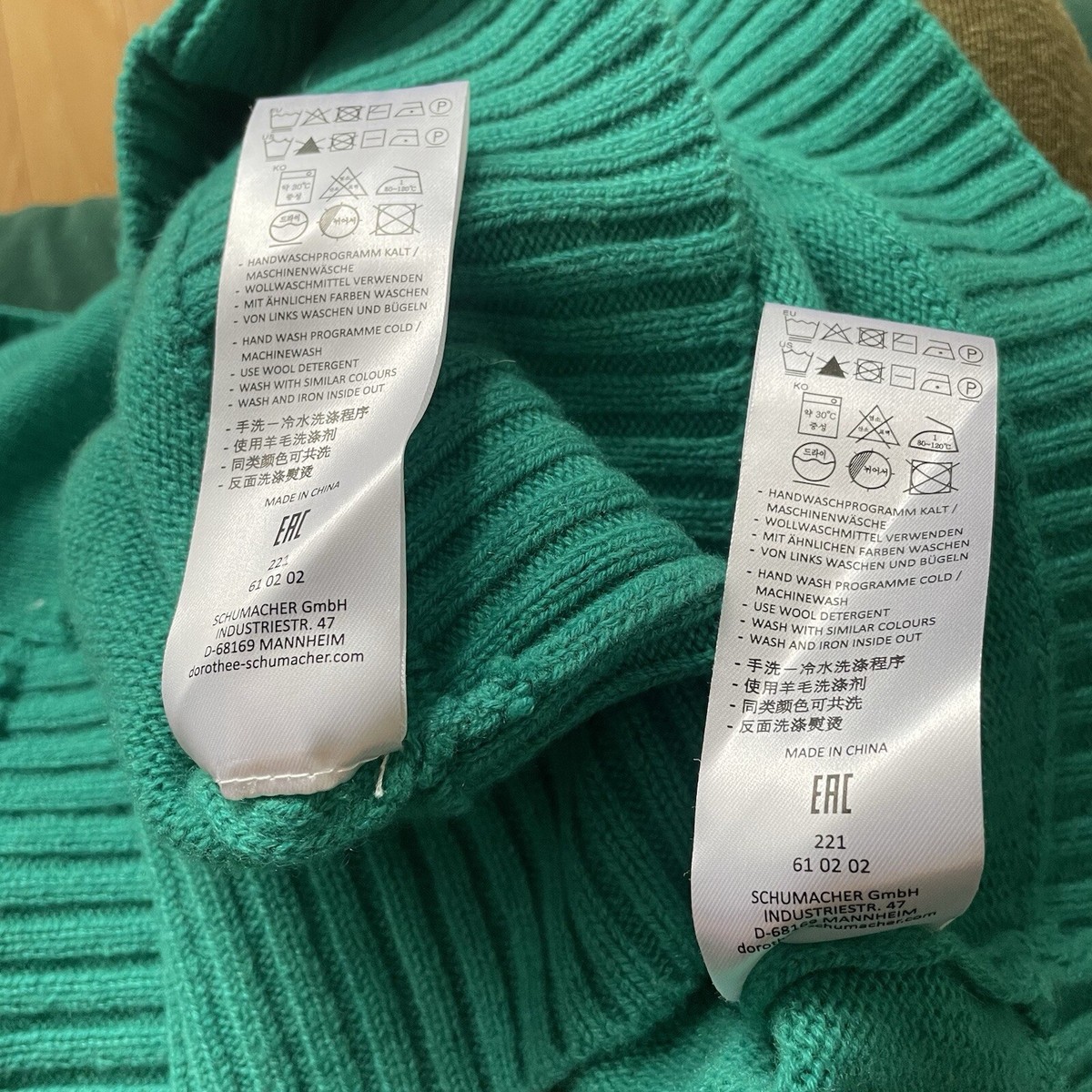 DOROTHEE SCHUMACHER Wool Cashmere Knit Green Tank Cardigan Sweater