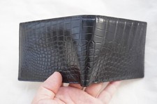 Black Genuine Crocodile Belly Leather Skin MEN'S BIFOLD Wallet D46