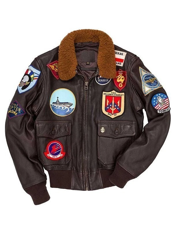 Men's Leather Bomber Flight Jacket | Tom Cruise Top Gun Pete Maverick Inspired