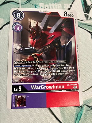 WarGrowlmon EX3-062 U Digimon CCG | Draconic Roar Near Mint