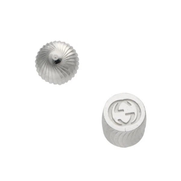 Boucles d'oreilles authentiques GUCCI accessoires imbriqués G argent sterling 0,6 cm x 0,6 cm