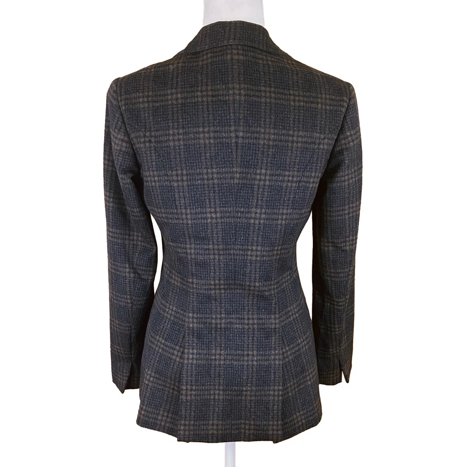 Blazer Belvest per Donna Lewis para mujer con 1 botón IT 42 US 6 marrón a cuadros cachemir Foto 3 de 4