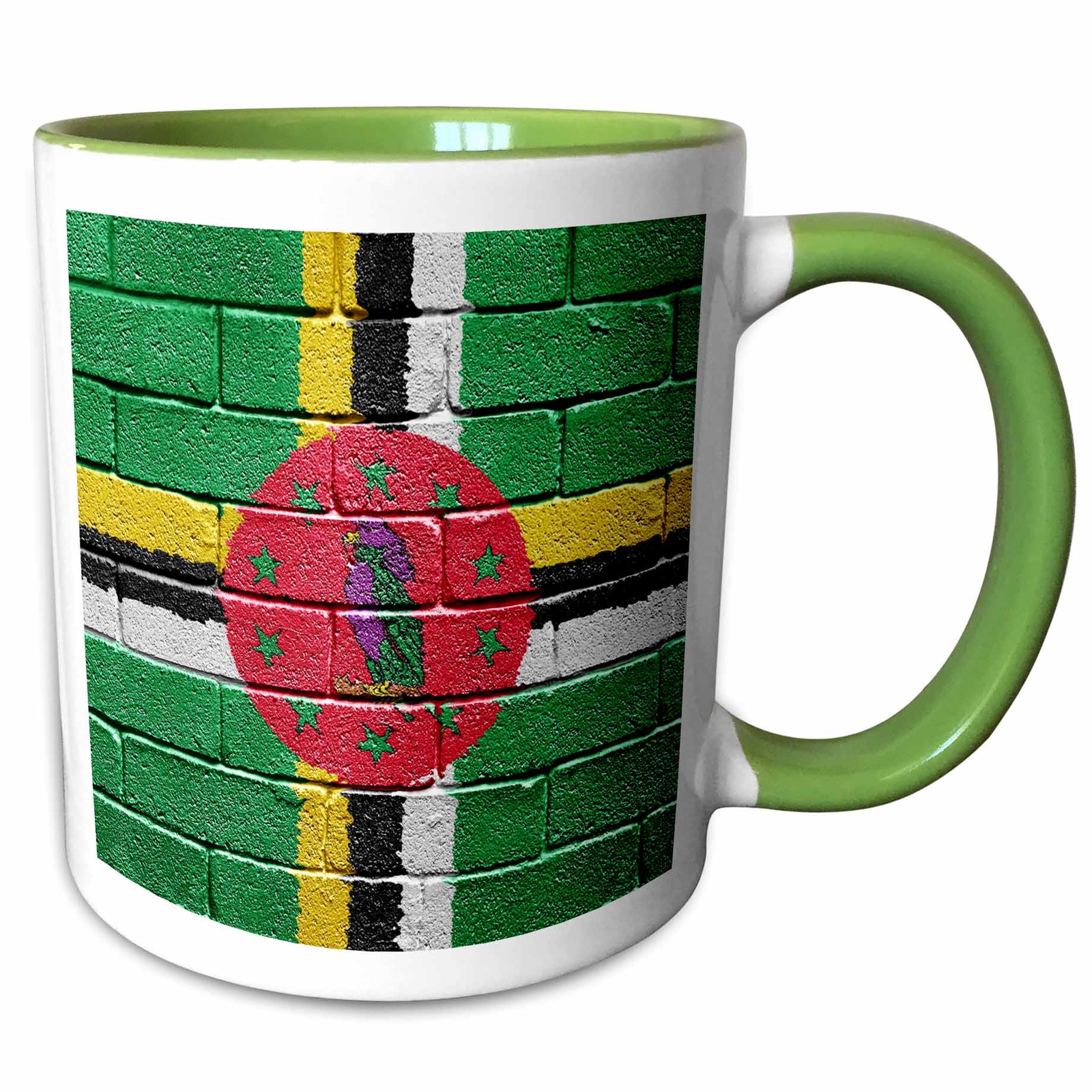3dRose National flag of Dominica painted onto a brick wall Dominican ...