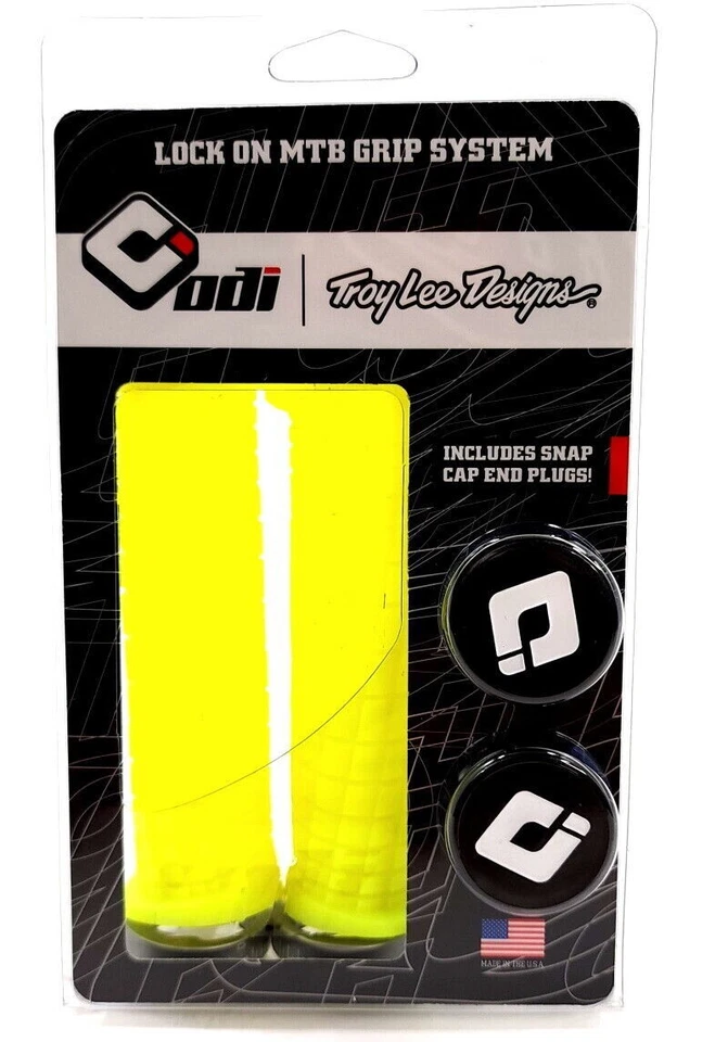 ODI Troy Lee Designs MTB Mountain Bike Lock On Grips 130mm Yellow / Gray - Image 2 of 3
