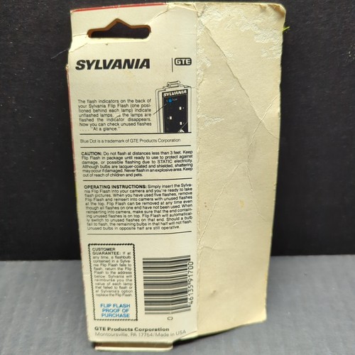 Sylvania Blue Dot Flip Flash Super 10 Flashes | NOS, For Flipflash Cameras - Picture 2 of 3