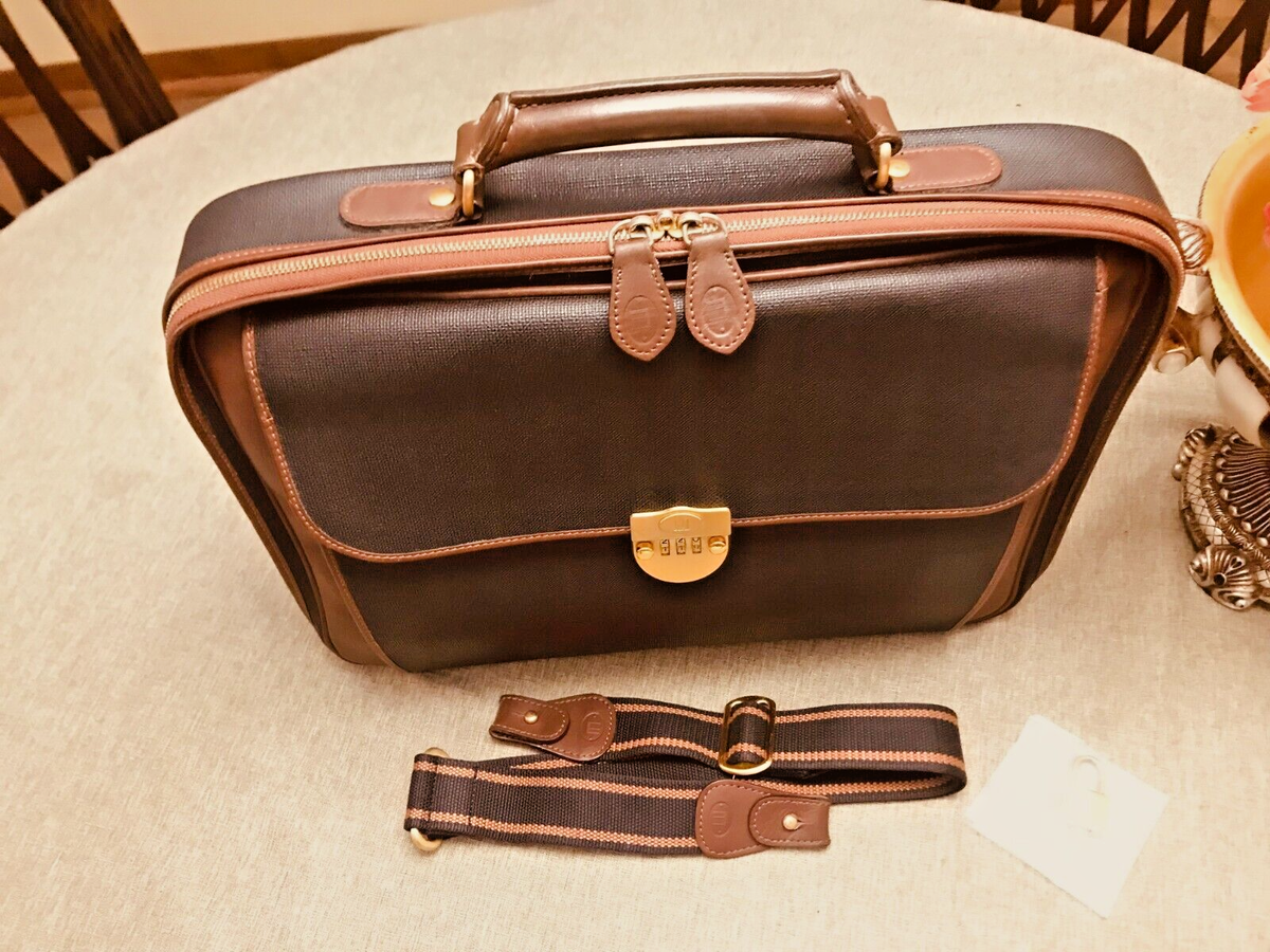 DUNHILL OF LONDON Thick Leather / Coated Canvas Briefcase