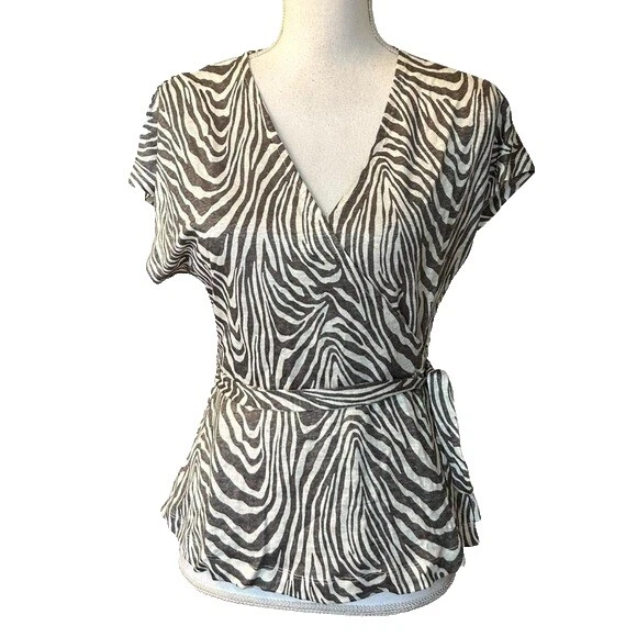 Animal Print Linen Blouses for Women