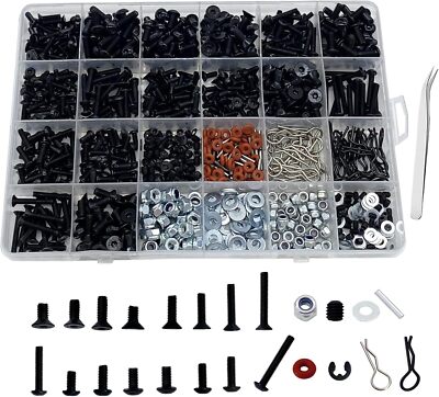 1000Pcs RC Screw Kit RC Car Tool Kit, Hardware Fasteners for Traxxas Arrma Redca