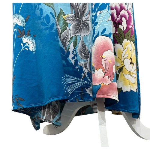 Natori Women's Floral Muu Muu Kimono Duster Robe Maxi Kaftan Zip Pockets SZ M - Picture 11 of 11