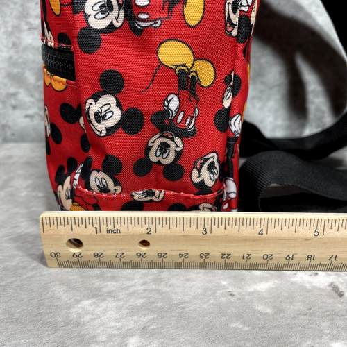 Disney Backpack Red Mickey Mouse All Over Pattern Small Approx. 11 X 6 X 3 - Picture 10 of 12