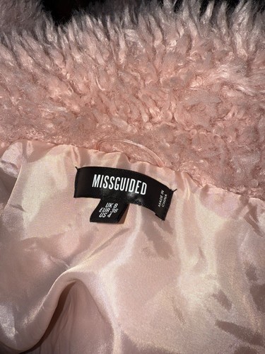 Abrigo de piel sintética rosa Missguided talla US 4 - Imagen 2 de 24