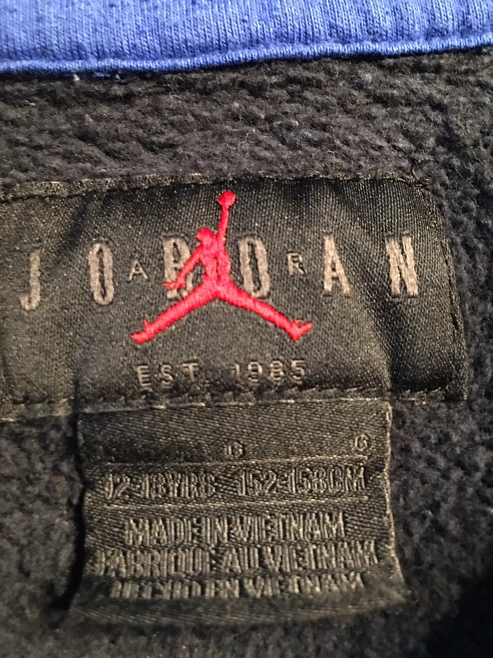 Nike Air Jordan Hoodie Youth L 12-13 Air Logo Graphic Blue/Black Colorblock — 第 4/4 张图片