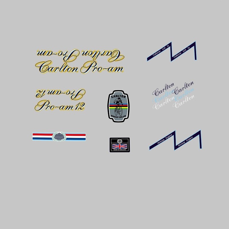 Carlton Pro-Am 12 Bicycle Decals, Transfers, Stickers UK