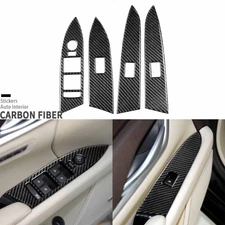 Real Carbon Fiber Interior Window Lift Switch Panel Cover For Cadillac XTS 13-19