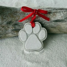 PAW PRINT, DOG CAT Made with Sand Tropical Beach Ornament